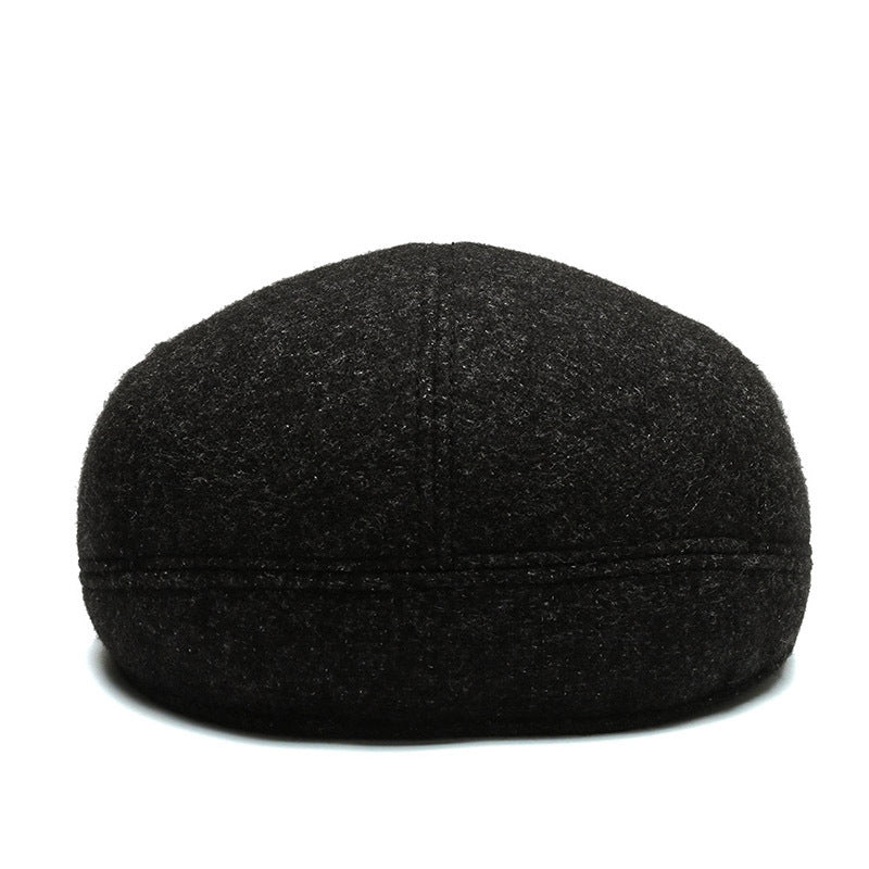 Outdoor Cycling Warm Short Brim Beret  - Middle-aged And Elderly Men Ear Protection Advance Hats