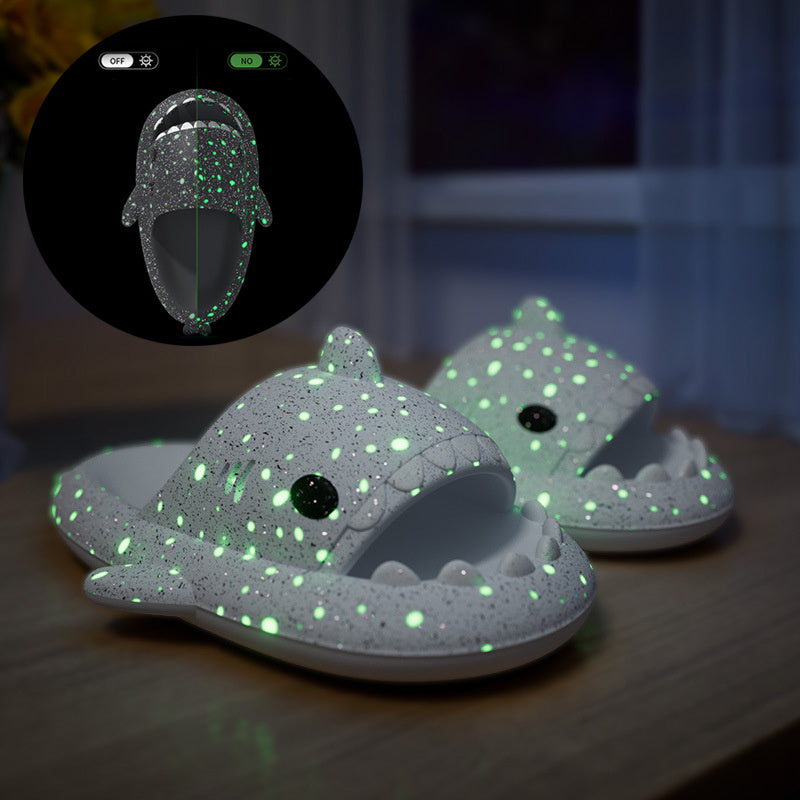 Shark Slippers With Starry Night Light - Bathroom Slippers Couple House Shoes For Women