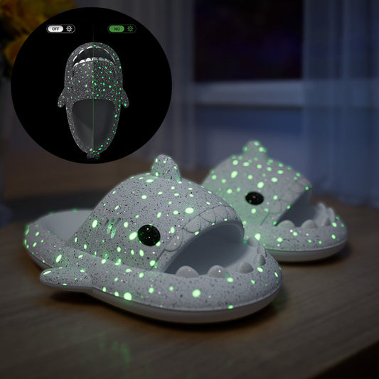 Shark Slippers With Starry Night Light - Bathroom Slippers Couple House Shoes For Women