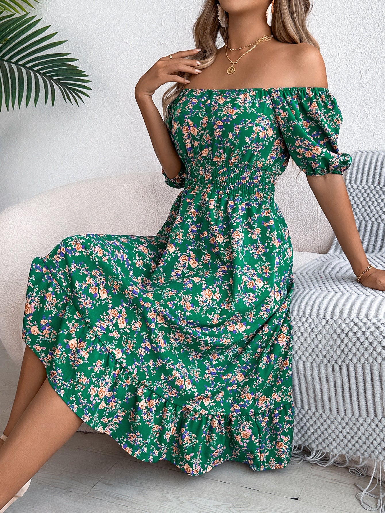 Floral Print Square Collar Dress - Summer Fashion Ruffles Dresses Women's Clothing