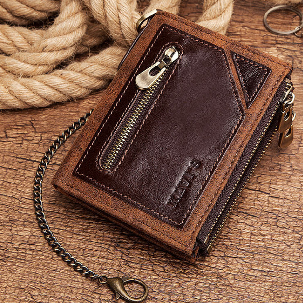 Men's Wallet - Anti-theft Swiping, Leather Wallet Multifunctional