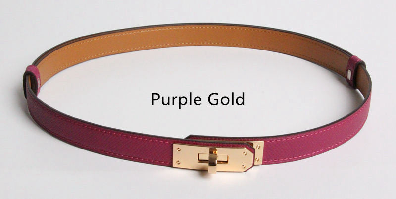 High Quality Women's Real Leather Belts – 1.8cm Width with Golden Buckle