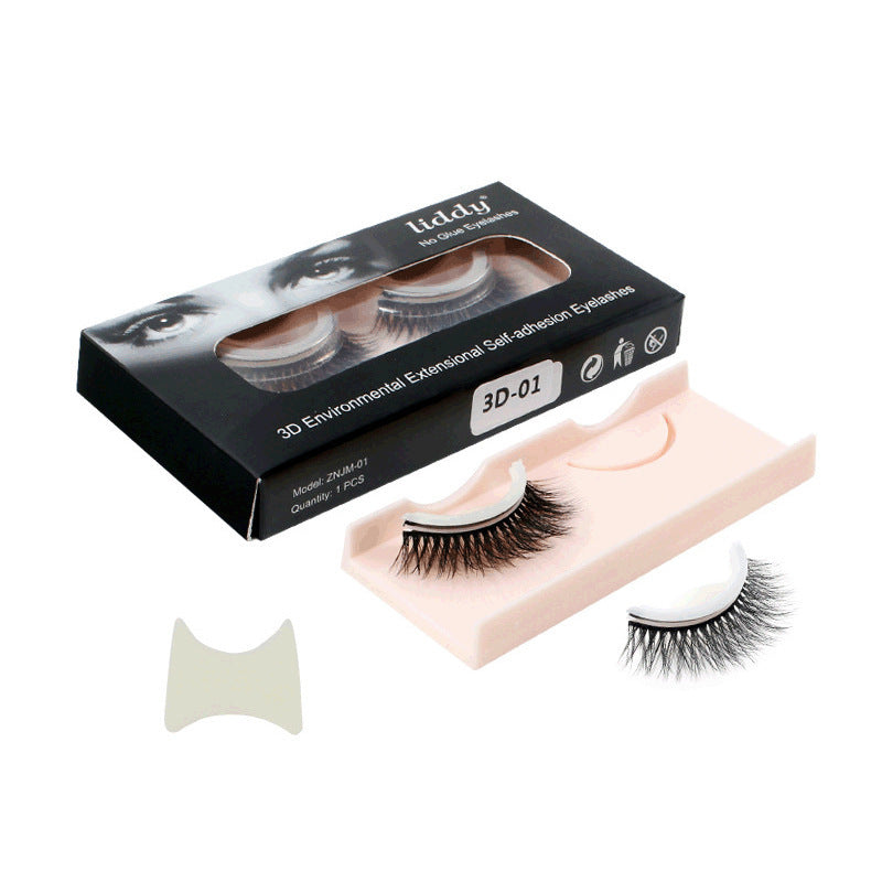 3D False Eye lashes Extension - Reusable Self-Adhesive Natural Curly Adhesive Eye lashes Makeup Tools