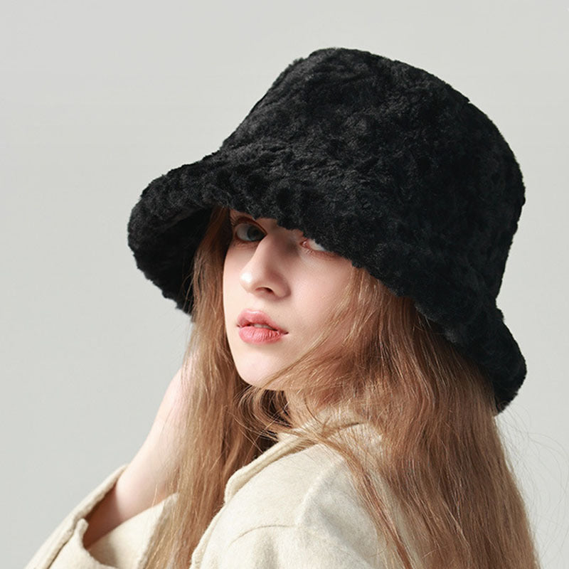 Lambswool Fisherman Winter Hat - Warm Fashionable Solid Color Hats For Women