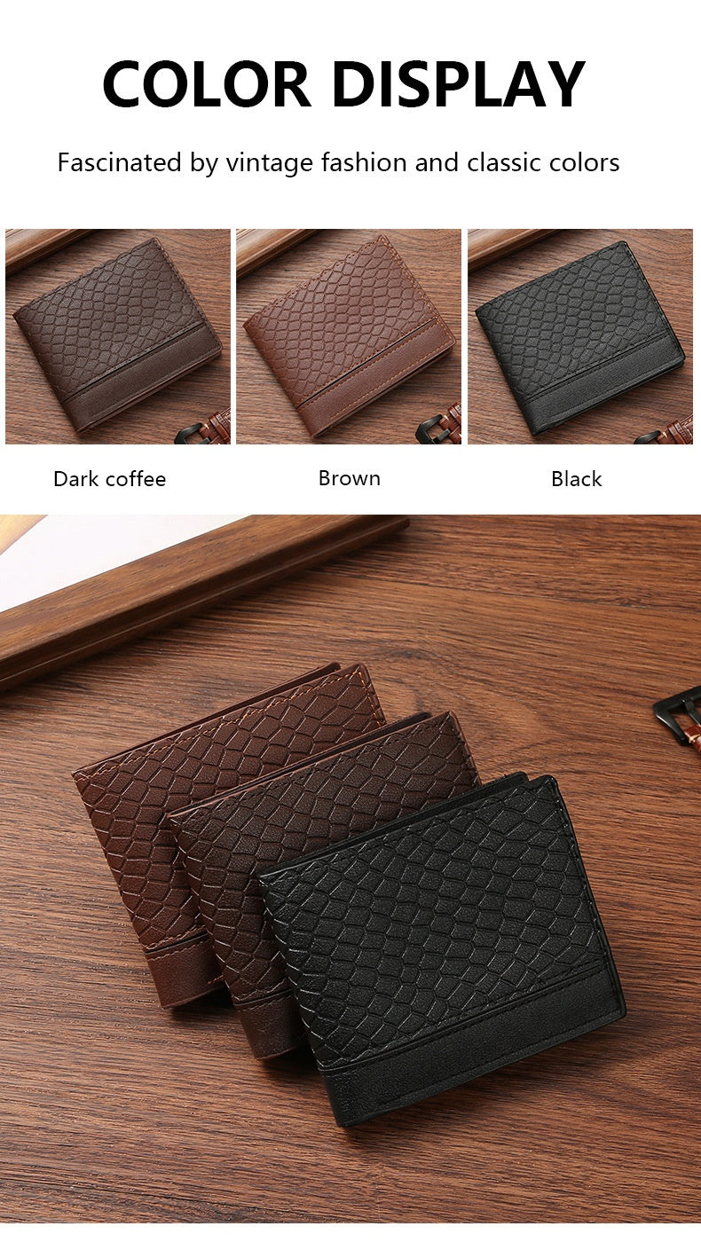 Snake Skin Pattern Men's Short Wallet