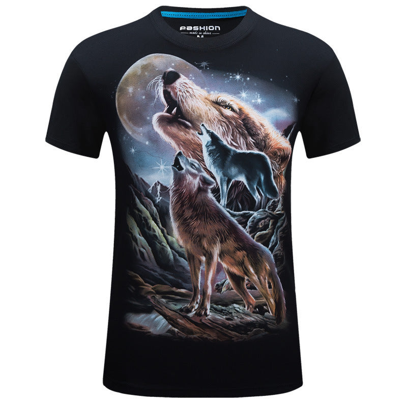 Cool Wolf 3D Design T-shirt