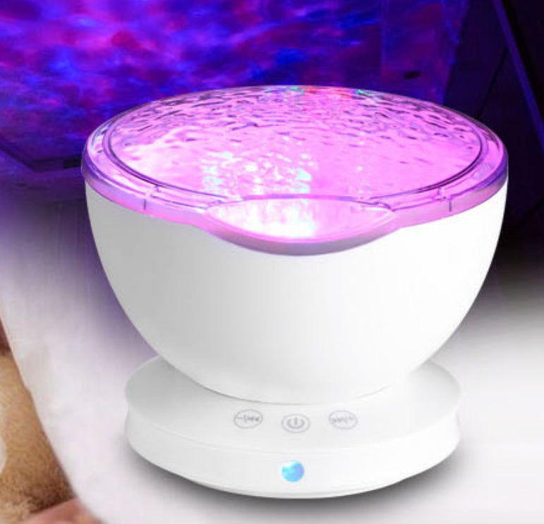 Ocean Wave Projector LED Night Light Remote Control - TF Cards Music Player Speaker Aurora Projection