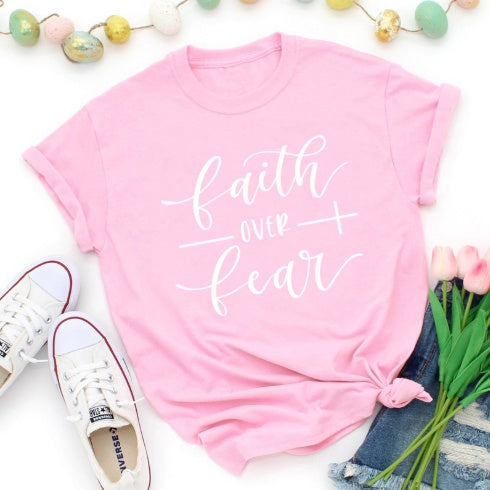 "Faith Over Fear" Christian T-Shirt - Women Faith Shirt