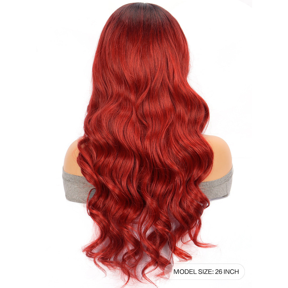 Red Large Wave Long Curly Synthetic Wig