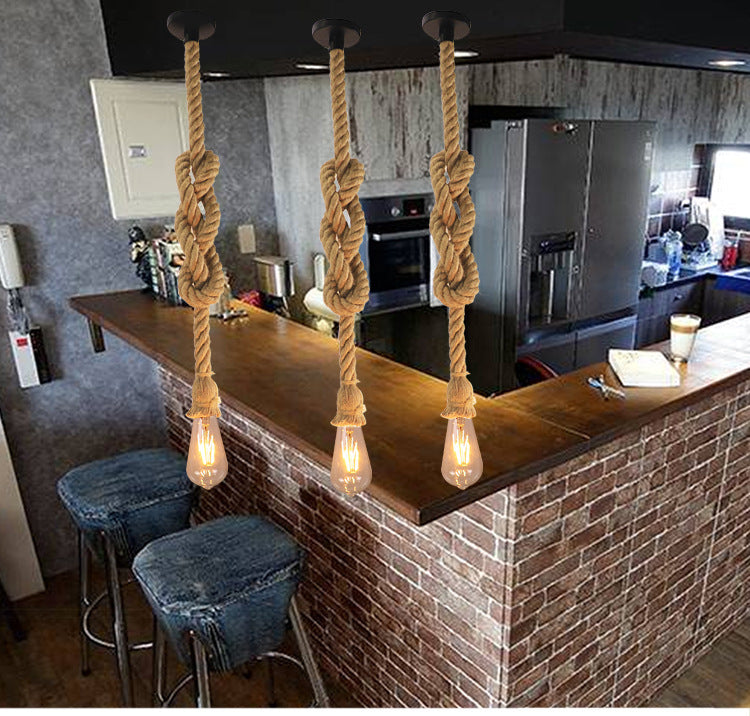 Hemp Rope Chandelier Bar