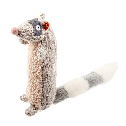 Interactive Squeaky Plush Toys for Dogs & Cats - Sponge Raccoon, Fox & Skunk