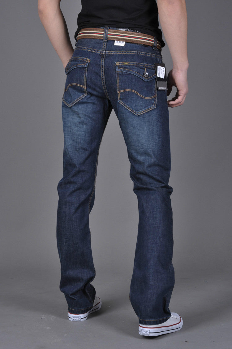 Men's Denim Long Pants - Trendy Men's Denim Straight-Leg Pants