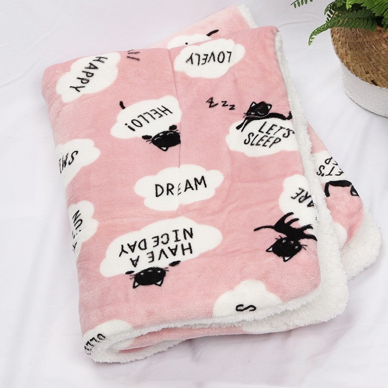 Pet Cotton Pad Thickened  Blanket - To Keep Dogs And Cats Warm