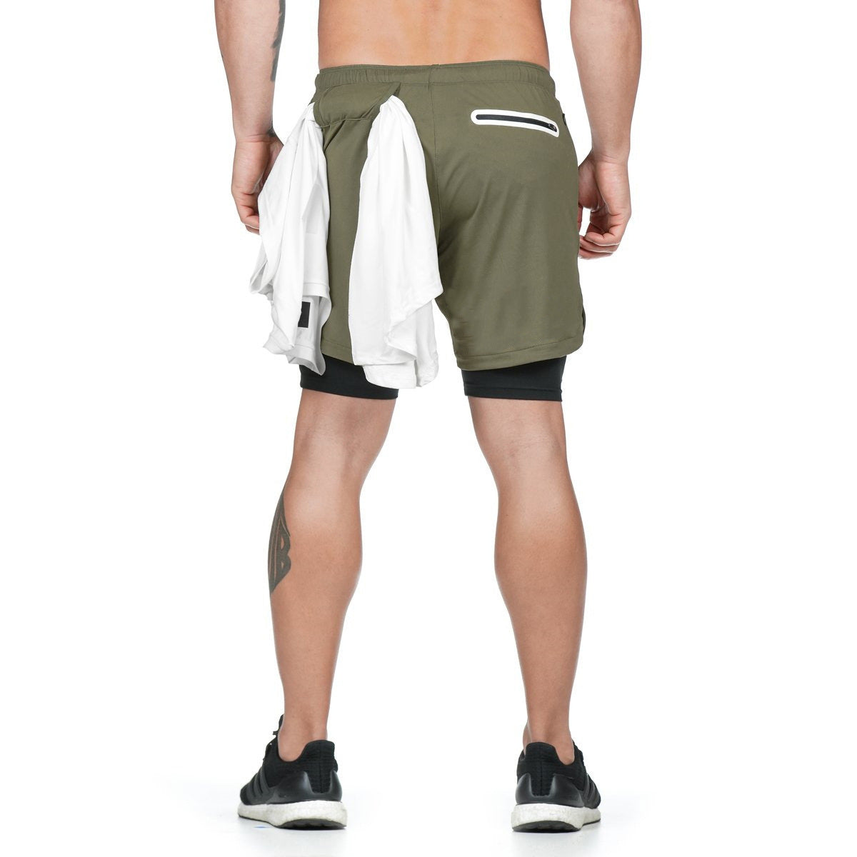 Running Shorts for Men - 2 In 1 Double-deck Quick Dry GYM Fitness Jogging Workout Pants