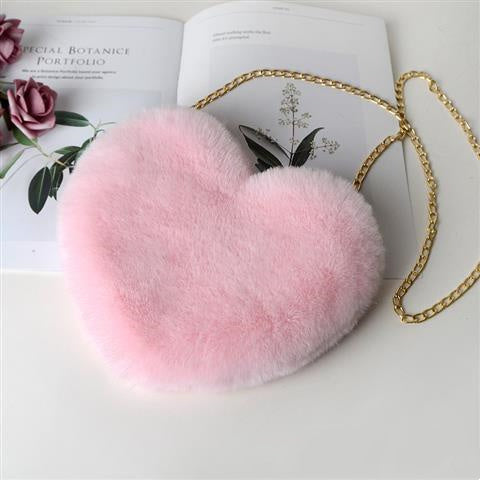 Love Bags For Women - Plush Chain Shoulder Bags Valentine's Day Party Bag