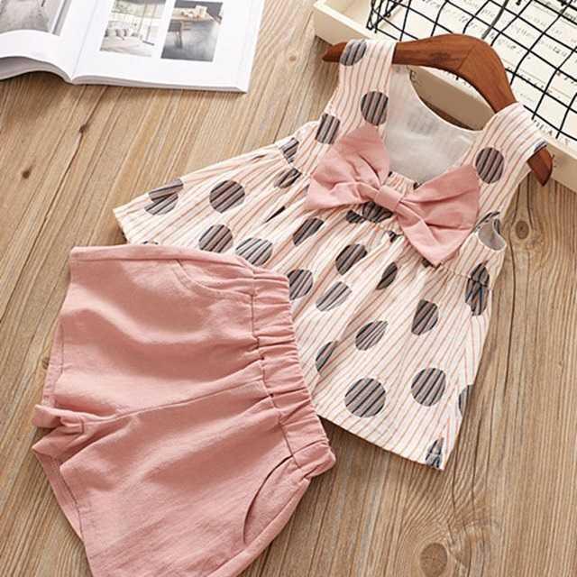 Summer Children Clothing Set - Big Bow T-Shirt & Shorts  Set