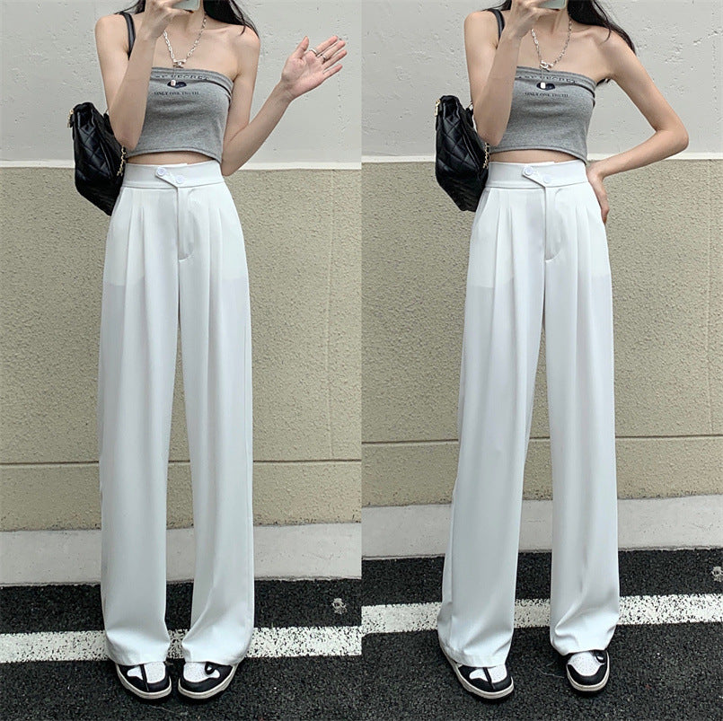 New High Waist Loose Drape Suit Wide Leg Pants