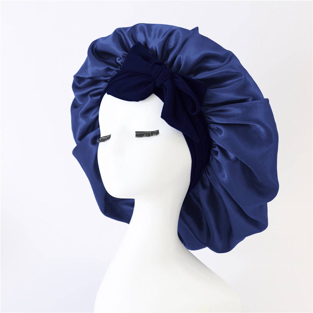 New Silk Bonnet - Women Satin Bonnet Hair Bonnet Night Sleep Cap Scarf Wrap For Curly Hair With Tie Band For Curly Hair
