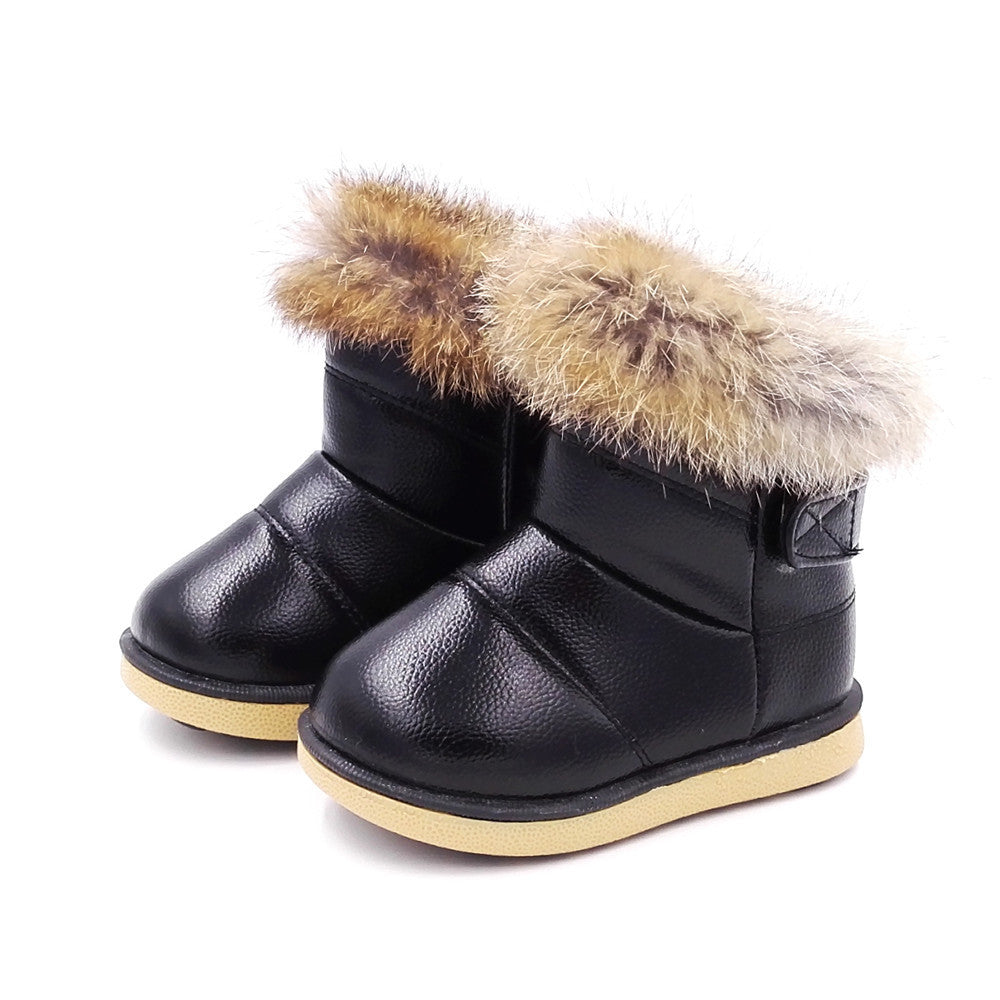Cute Winter Warm Fur-Lined Kids Snow Boots
