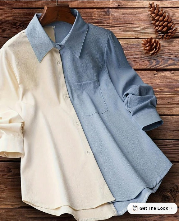 Women's Casual Color Block Shirt