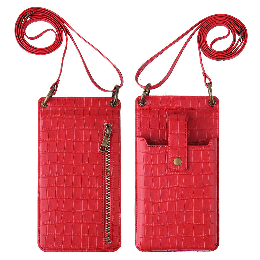 Multi-function Crossbody Bags For Mobile Phone - Crocodile-pattern Wallet Card Holder