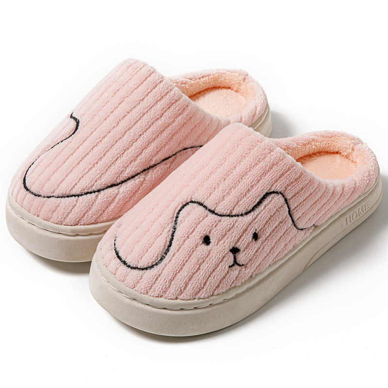 Striped Cat Slippers - Indoor Couple Non-slip Floor Bedroom Slipper Winter Warm Plush House Shoes Women Men