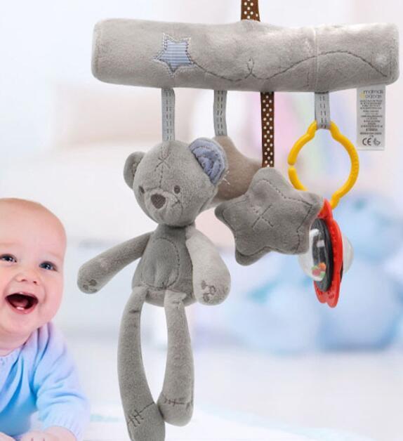 Adorable Rabbit & Bear Baby Rattle Toys - Soft Plush Crib & Stroller Hangings