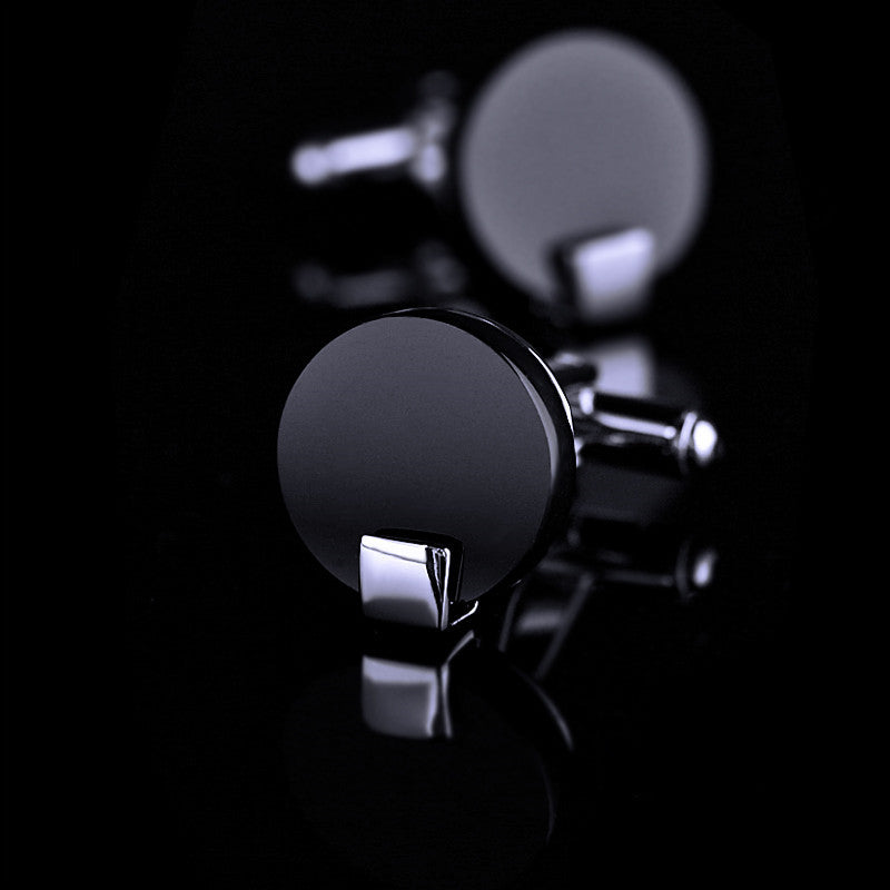 Men's Fashion Round Black Onyx Cufflinks – Sleek & Sophisticated Style! Men's Fashion Round Black Onyx Cufflinks Black Cufflinks Classic Cufflinks - JumoShop