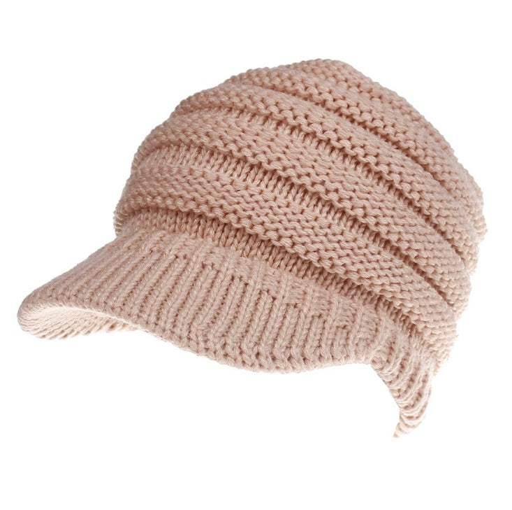 Women Ponytail Beanies - Autumn Winter Hats Female Soft Knitting Caps Warm Ladies Skullies