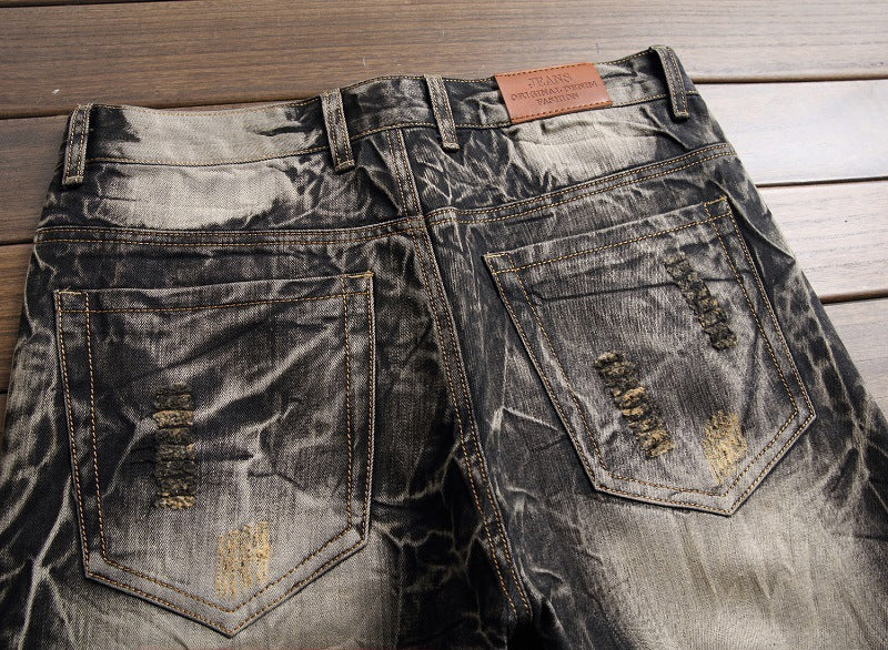 Men's Versatile Fashionable And Comfortable Embroidered Jeans