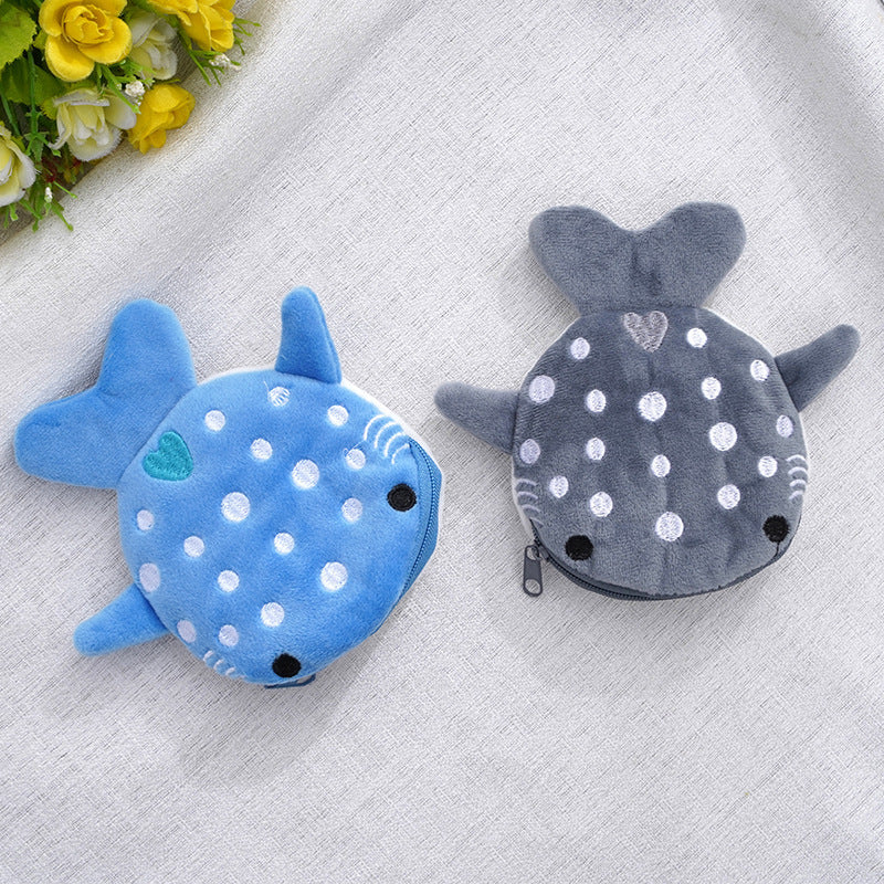 Plush Children's Shark Coin Purse - Cute Cartoon Pendant
