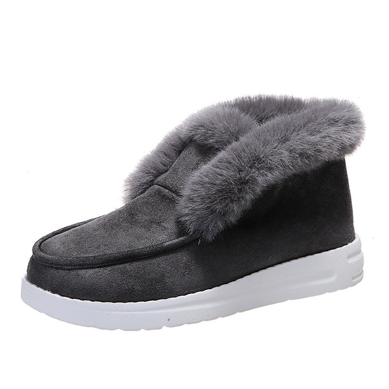 Snow Boots - Warm Winter Shoes, Plush Fur Ankle Boots Women