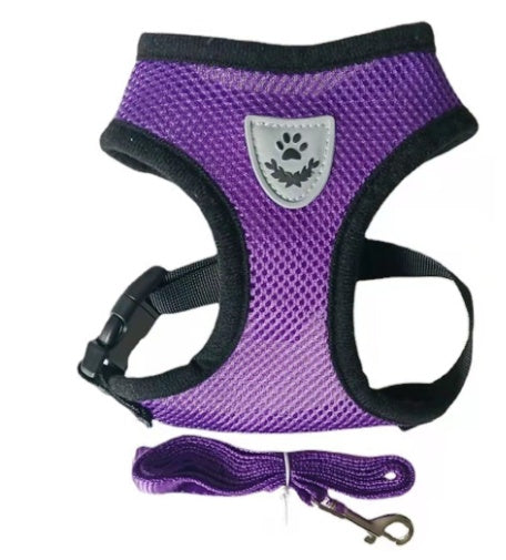 Premium Mesh Dog Harness – Breathable I-Type Chest Strap with Leash
