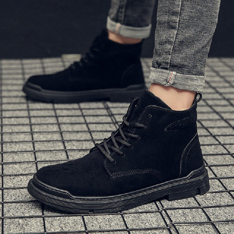 Casual Leather Shoes High-top Boots