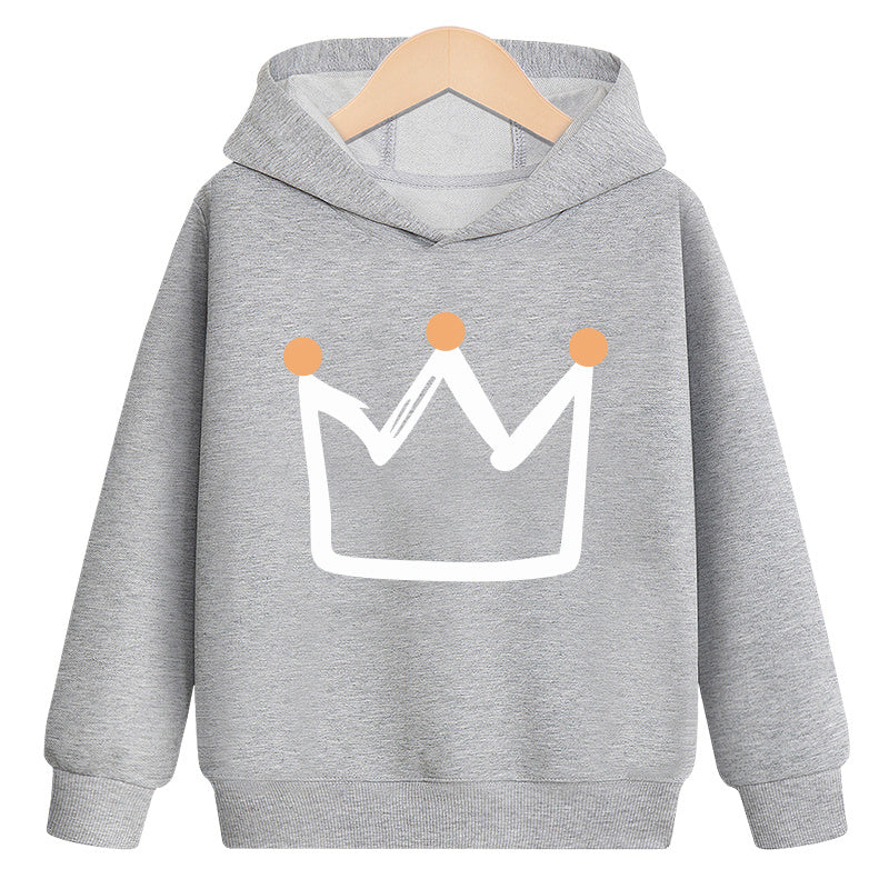Crown Hooded Plus Velvet Sweatshirt