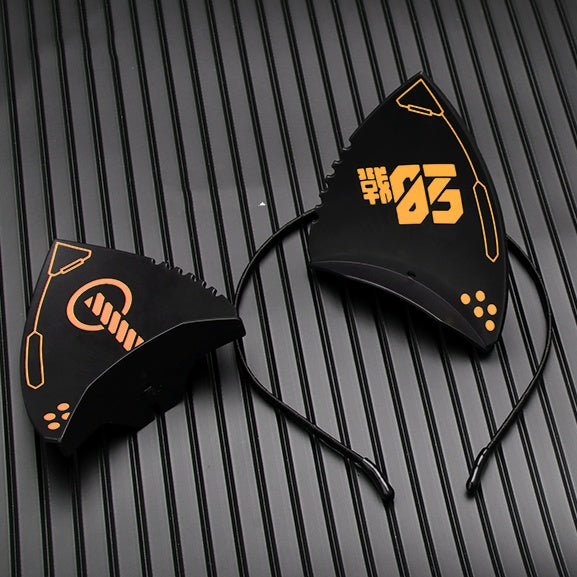 Punk Mask Cat Ears Headband - Function Two-dimensional Sci-fi Machinery