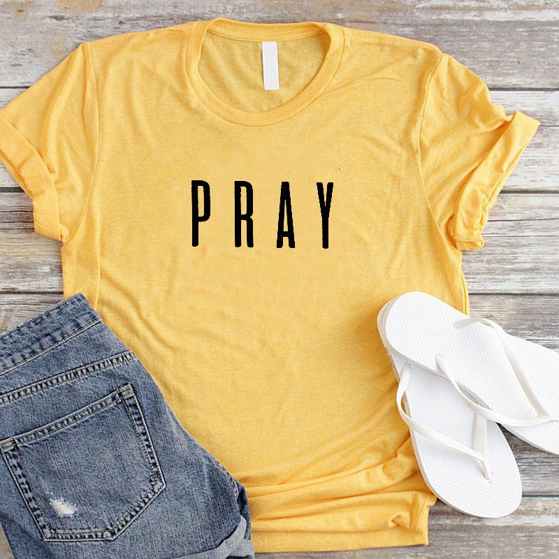 Christian Printed Pray T Shirts - Fashion Clothes Women's Tshirt tops