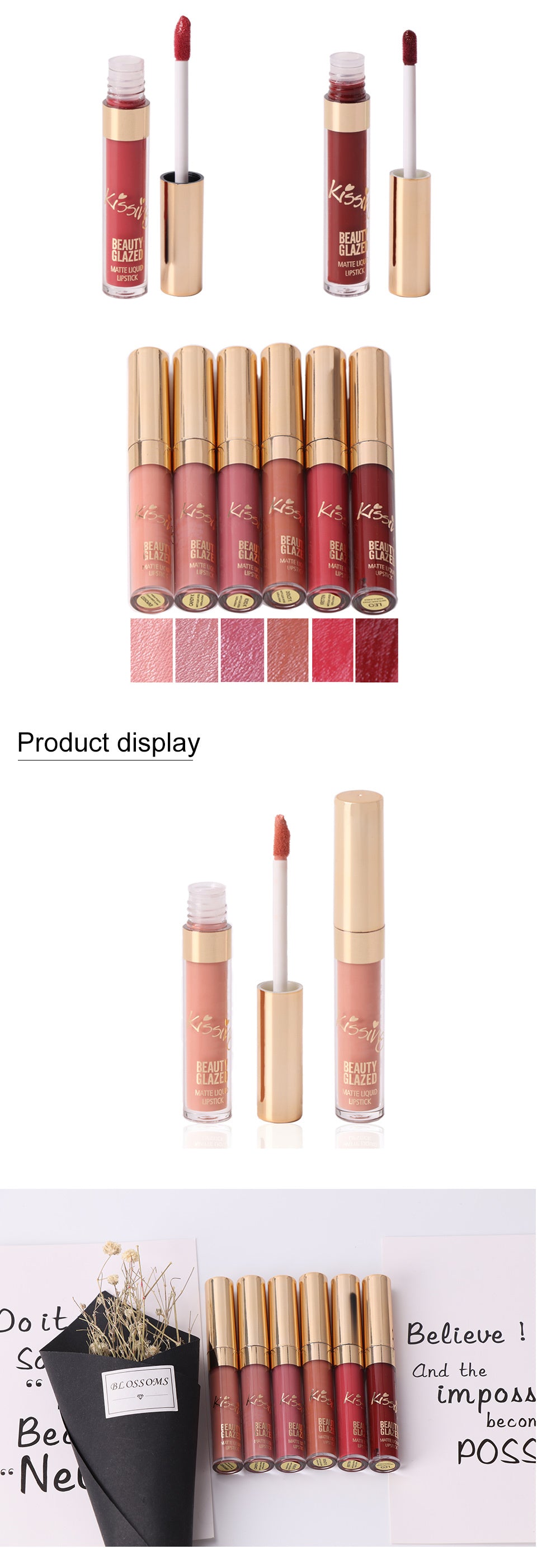6Pcs/set Liquid Matte Lipstick - Easy To Wear Long-lasting Lip