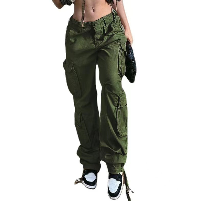 Street Hip-hop Trousers With Pockets - Low Waist Overalls Fashion Casual Cargo Pants