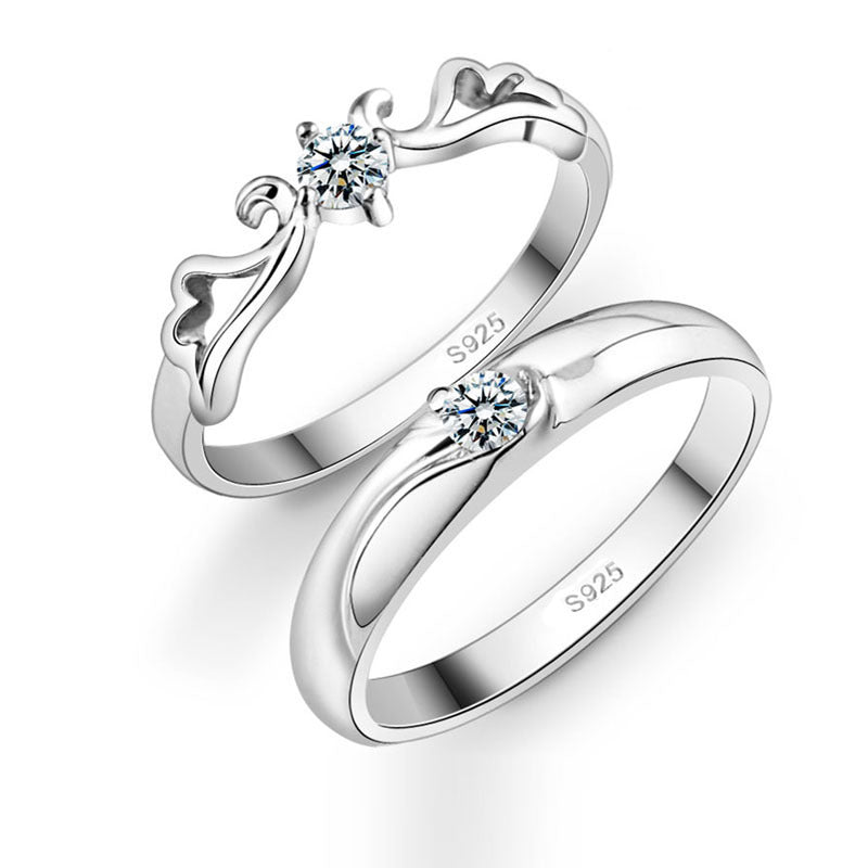 Korean Silver Wedding and Engagement - Silver men and women Ring