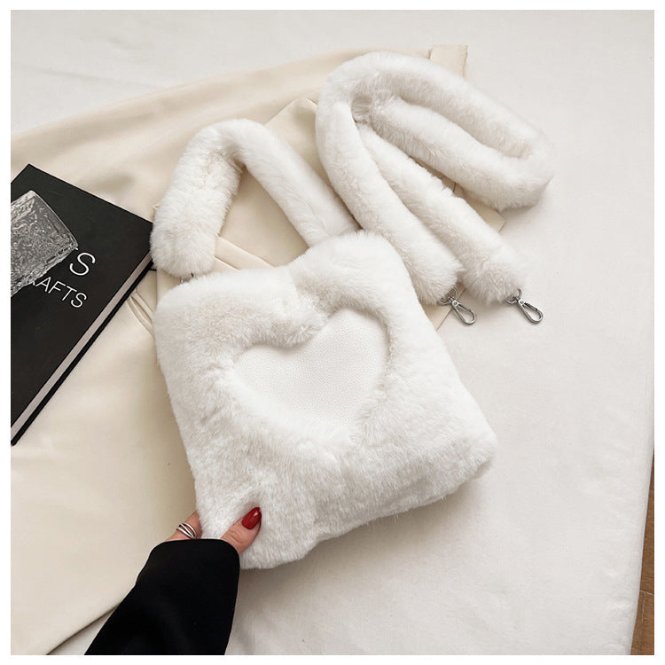 Love Handbags - Winter Plush Shoulder Bags For Women