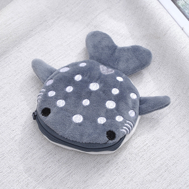 Plush Children's Shark Coin Purse - Cute Cartoon Pendant