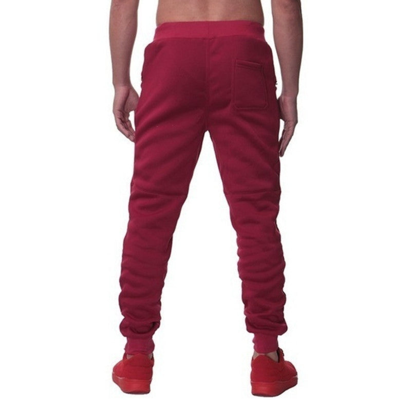 Men's Sports Pants With Double Pockets And Zip