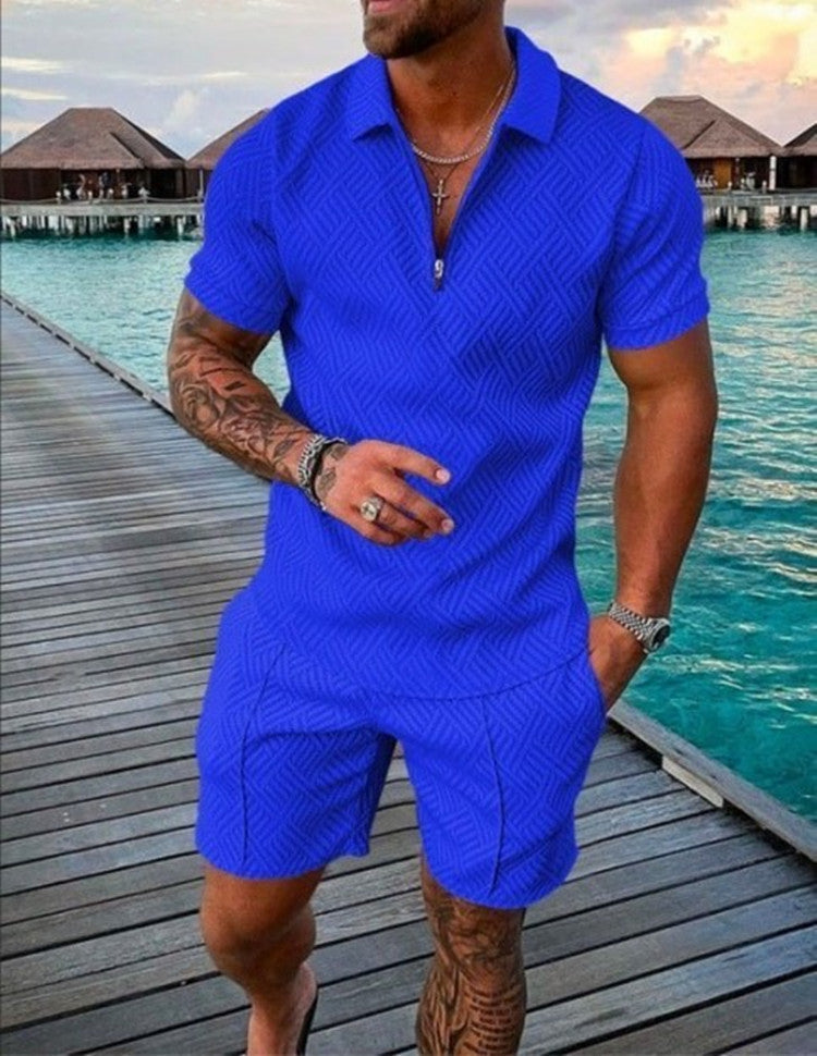 Men's Summer Short Sleeve Shorts - Casual Suit