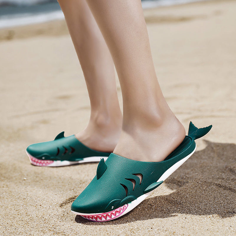 Shark Slippers Beach Shoes -- Flat Slippers Women Men