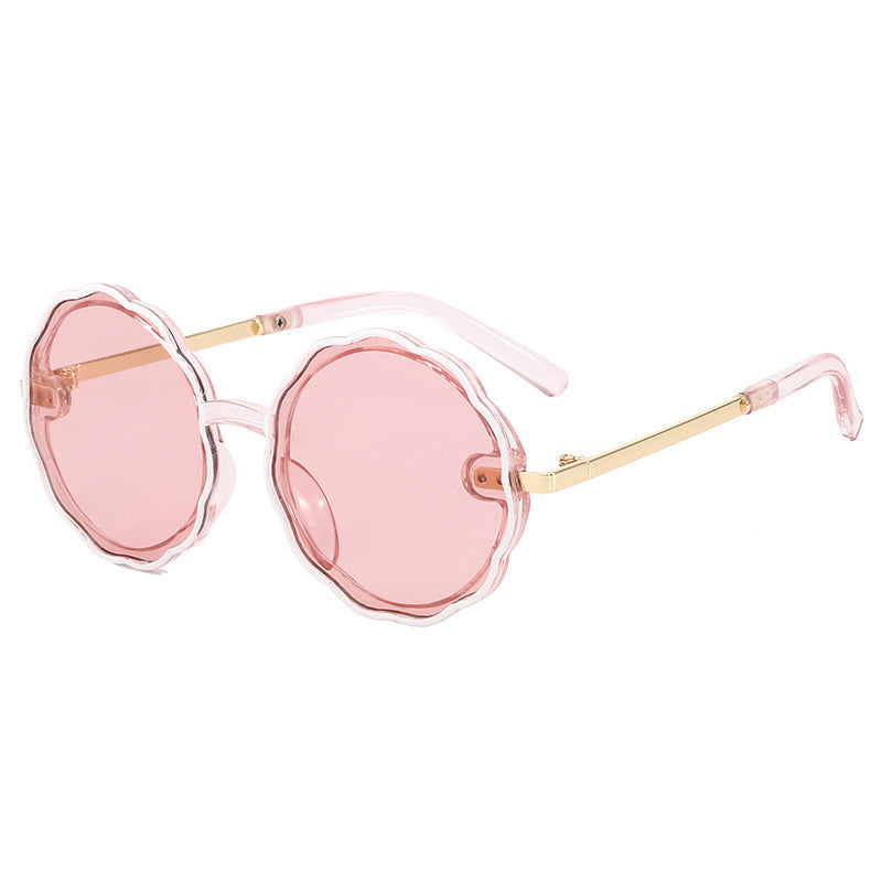 Kids Wave Frame Vintage Round Sunglasses