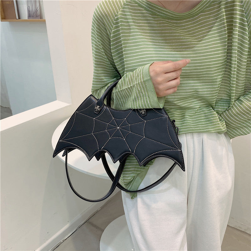 Halloween Spider Web Shape Shoulder Bags - Personality Batgirl Tide Pu Handbags fashion Messenger Crossbody Bag