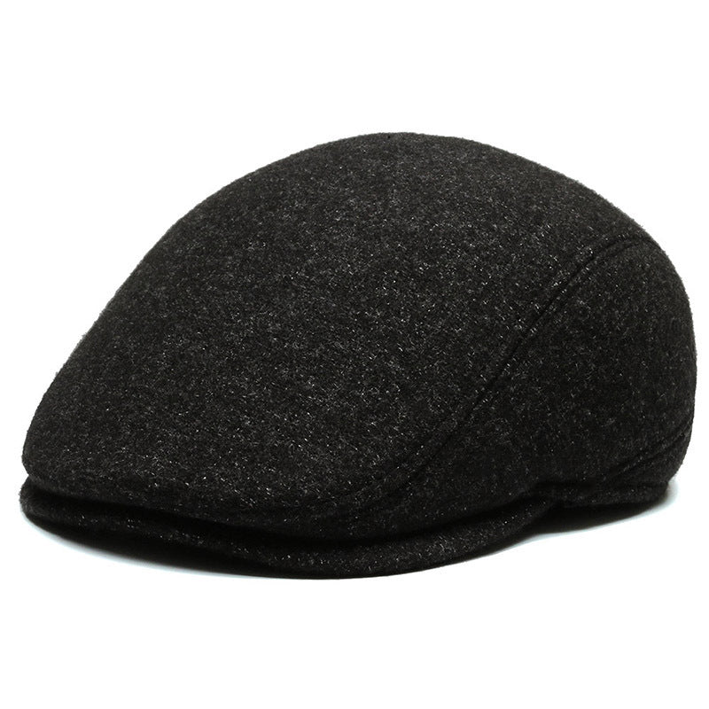 Outdoor Cycling Warm Short Brim Beret  - Middle-aged And Elderly Men Ear Protection Advance Hats