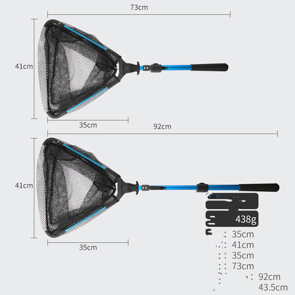 Aluminum Alloy Retractable Triangle Folding Hand Net - Lure Fishing Net