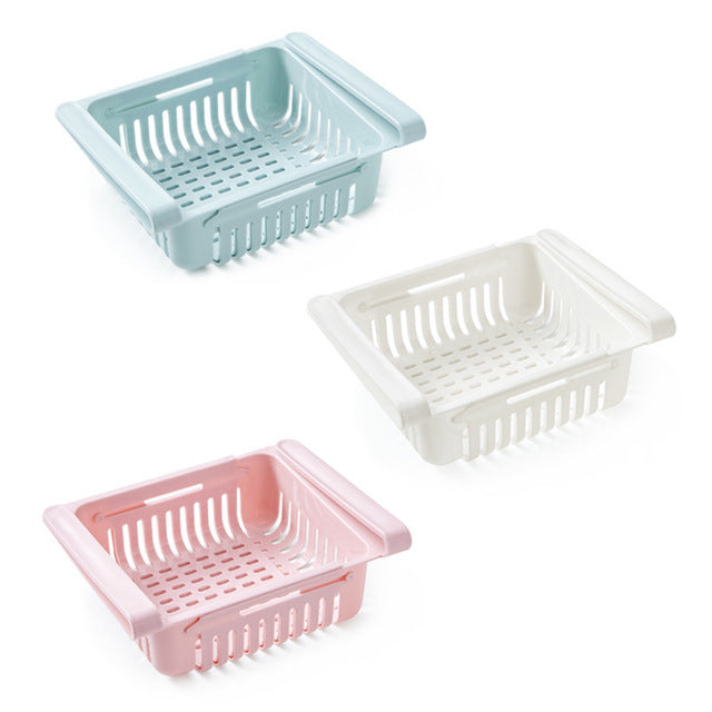 Stretchable Refrigerator Storage Basket – Multifunctional Fridge Organizer Box! Refrigerator Storage Basket, Stretchable Refrigerator Storage Box - JumoShop